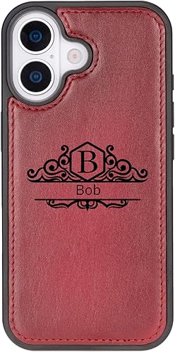 Miniatura 2 de Premium Leather Wallet Case for iPhone 17 Series, RFID Blocking, Detachable 2-in-1 Design with Card Slots, Red Cowhide Folio Cover with Football
