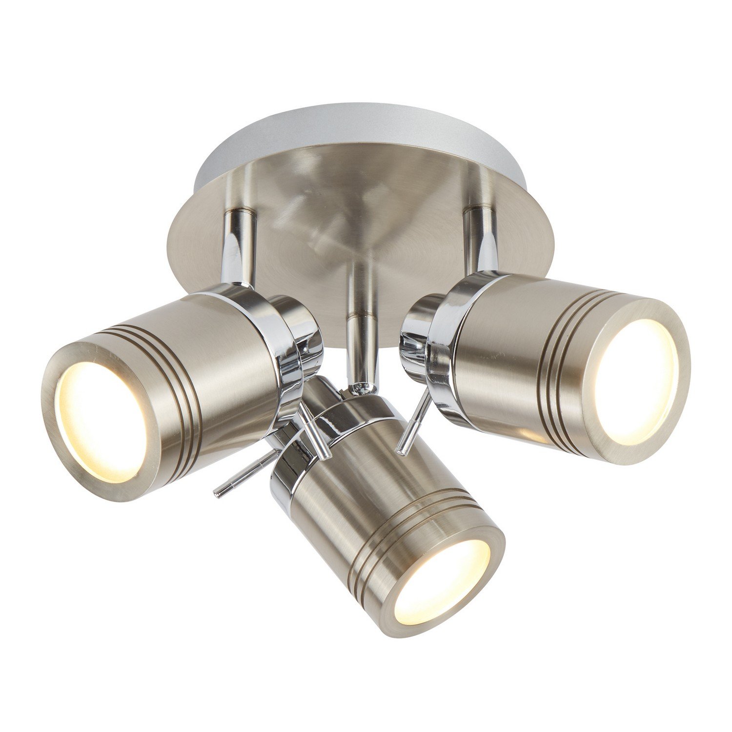 Searchlight Lighting Satin Silver Searchlight Samson 3 Spot Plate Light (Ip44, )