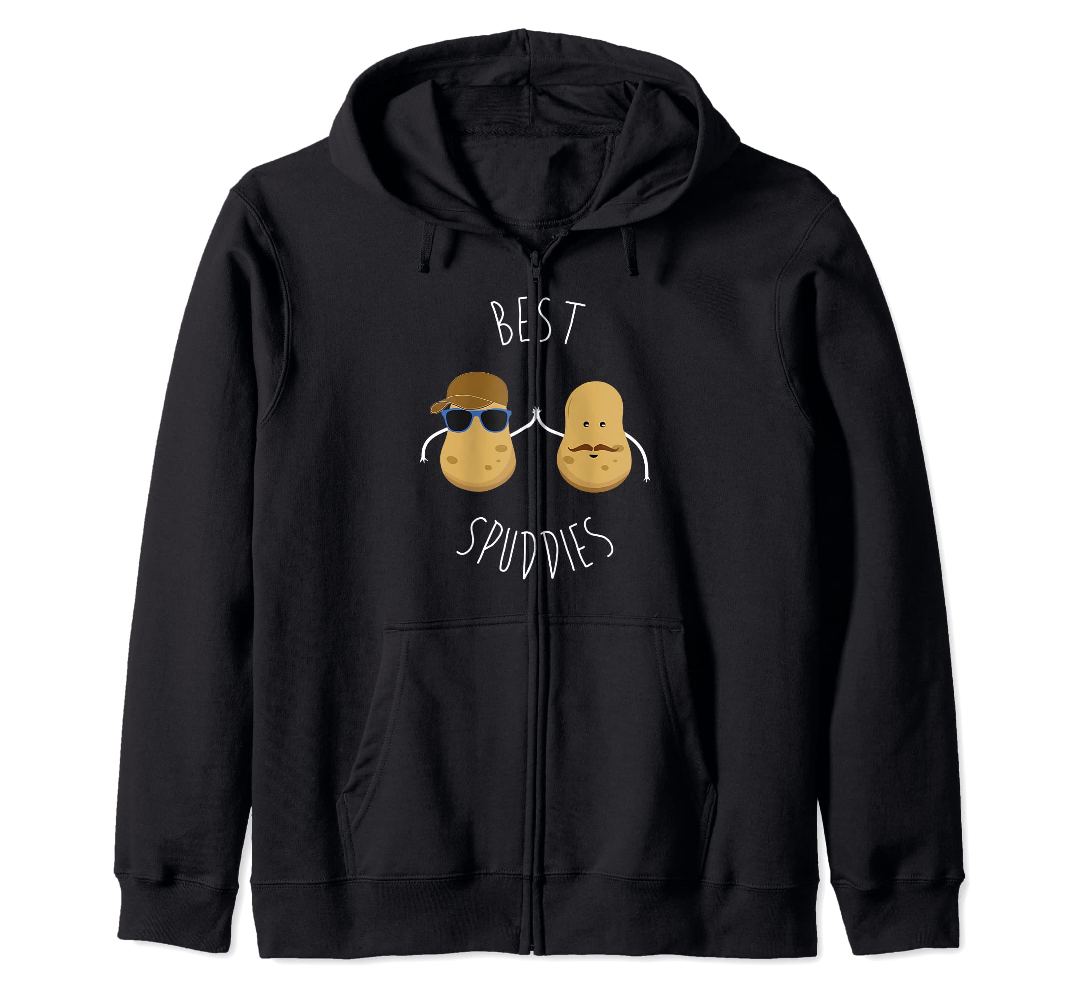 Funny Vegan Best Spuddies Potato Vegetarian Spuds Plant Zip Hoodie