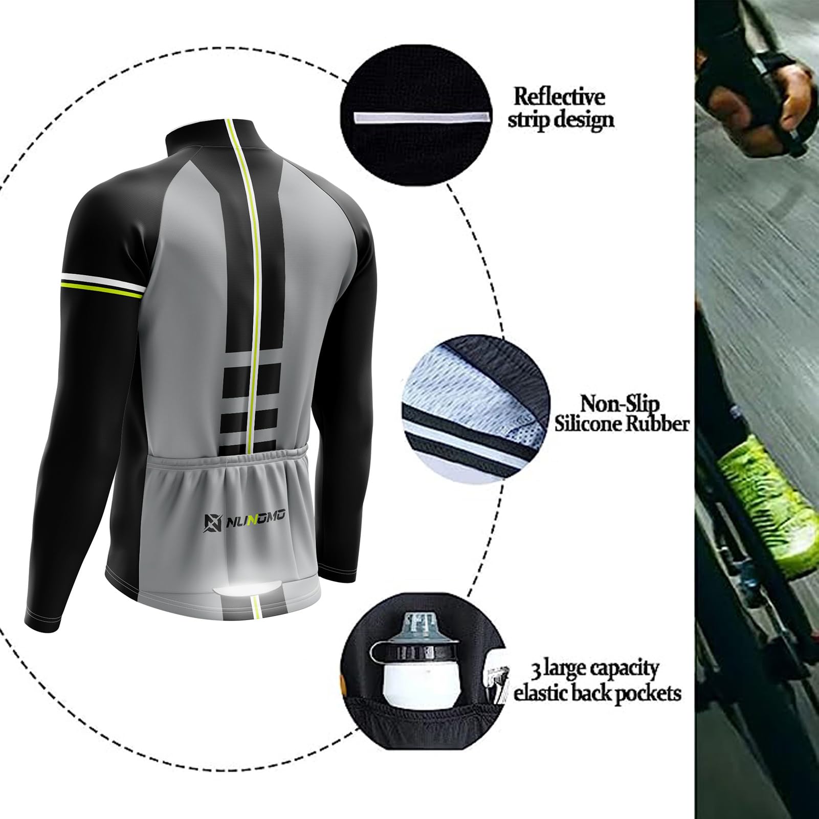 Conjunto Ciclismo Invierno Hombre: Jersey Manga Larga Térmica + Culottes 9D Gel, Equipo MTB De Montaña, Transpirable Y Antideslizante