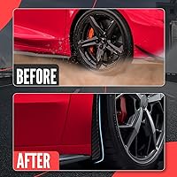 Vista 3 de 4 aletas de barro delanteras y traseras, patrón de fibra de carbono, protectores contra salpicaduras, guardabarros de roca para Corvette C8 Stingary