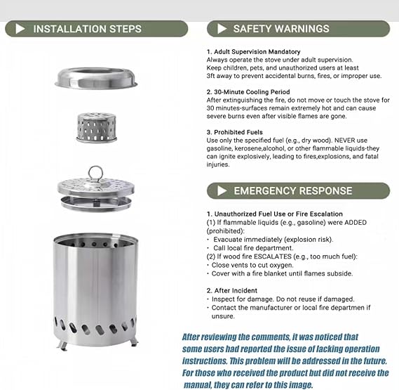 Smokeless Tabletop Fire Pit – 2026 Portable Stainless Steel Fireplace for Camping Patio, Wood/Pellet Burner, Outdoor Indoor Gift for Men Birthday