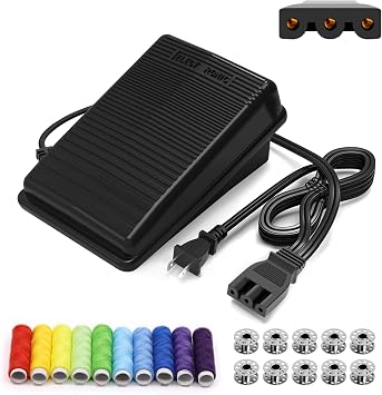 Singer Sewing Machine Pedal and Power Cord Replacement, Compatible with Singer 359102-001 1120 1304 1507 1512 2263 2273 2277 3116 3232 3337 3342 4423 4432 4452 50t8 8280 e99670 FC1902 M3220