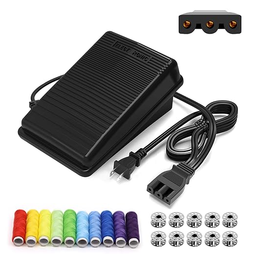 Singer Sewing Machine Power Cord, Singer Sewing Machine Pedal Replacement, Apply to Singer #359102-001 2263 2277 e99670 1304 4423 4411 4452 4432 44s 3116 3223 3337 3342 1507 2273 2259 7442 m3500