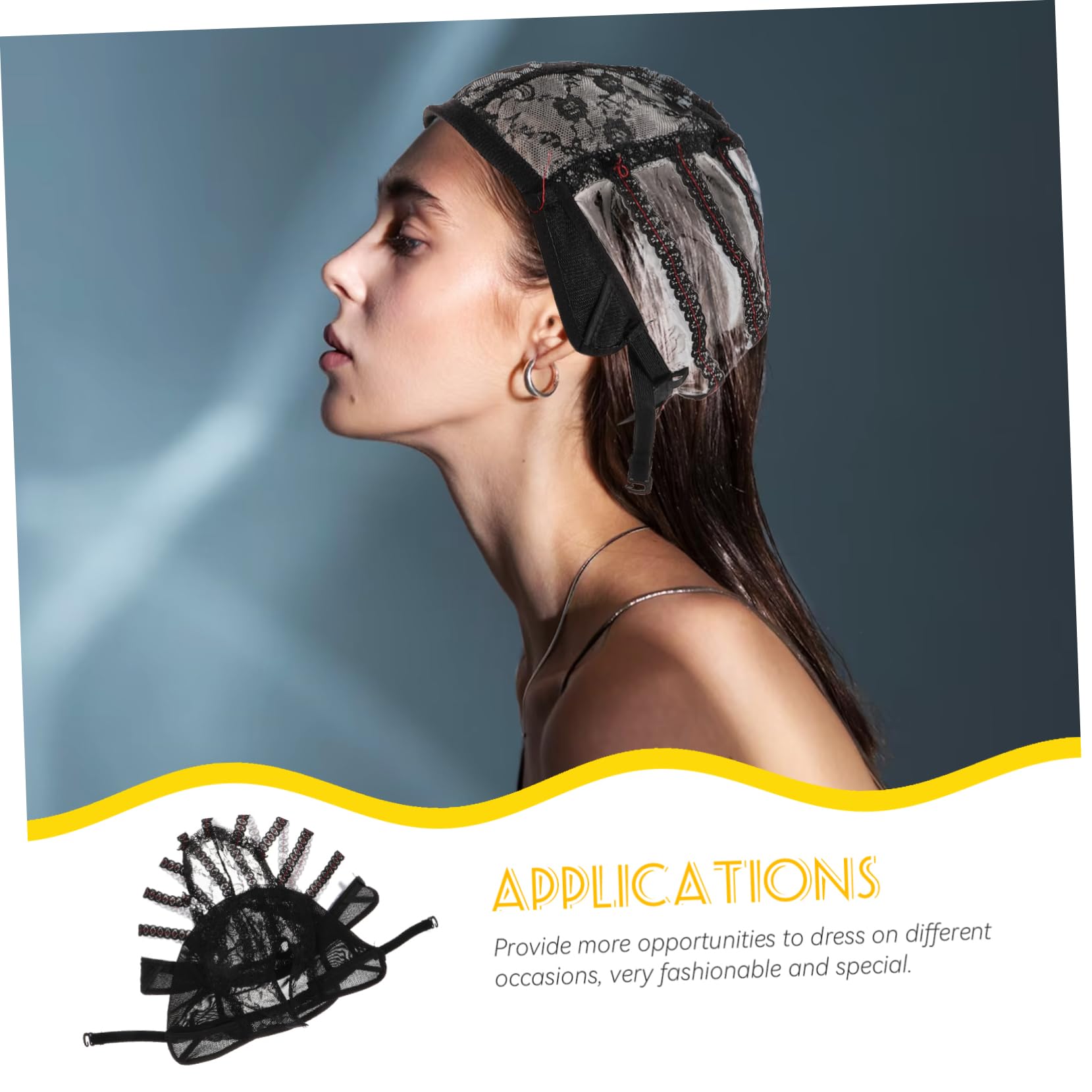 FOMIYES Lace Wig Cap 2pcs Stretchable Hair Mesh Net Hat Hair Cap for Wig Making Comfortable and Flexible h