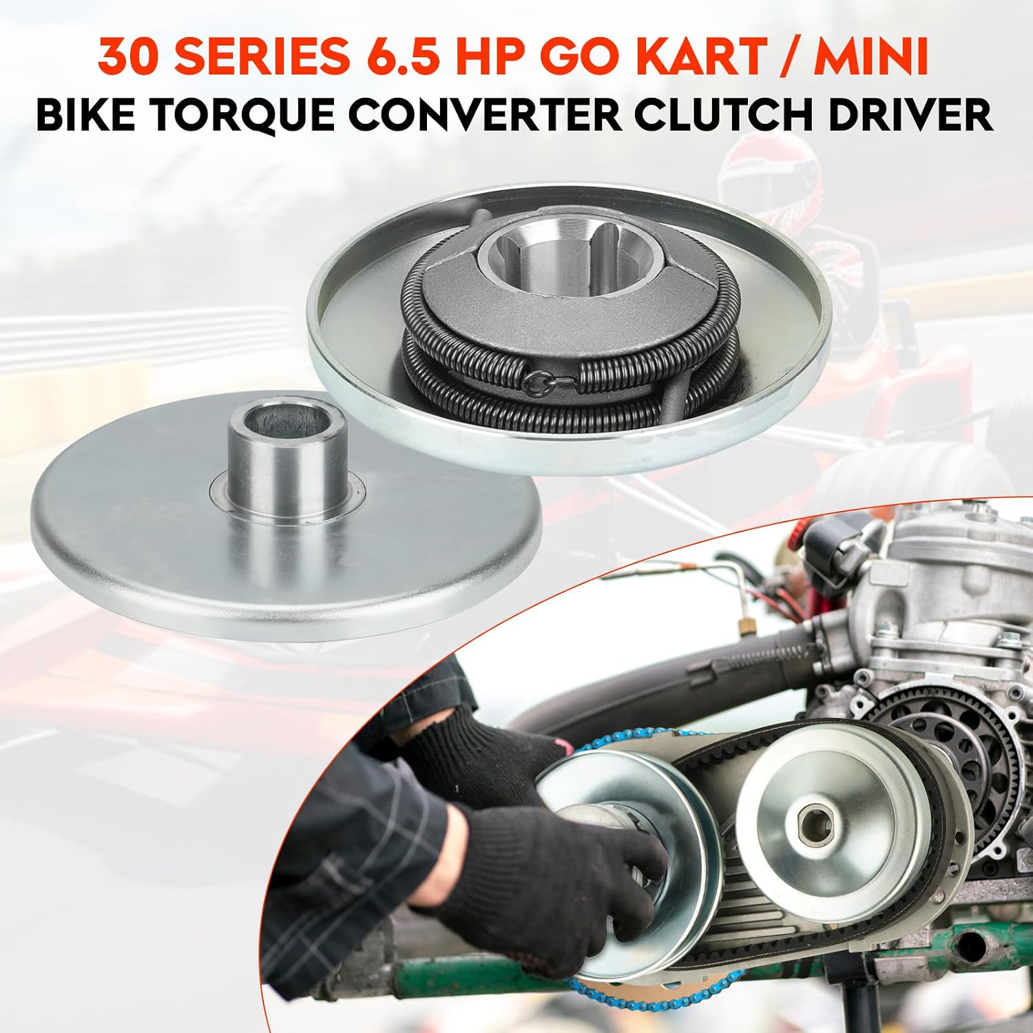 30 Series 6.5 HP Go Kart Mini Bike Torque Converter Clutch Driver Pulley 3/4" Bore, Compatible with Manco Comet 219552A 212CC 3/4" Bore Max Torque