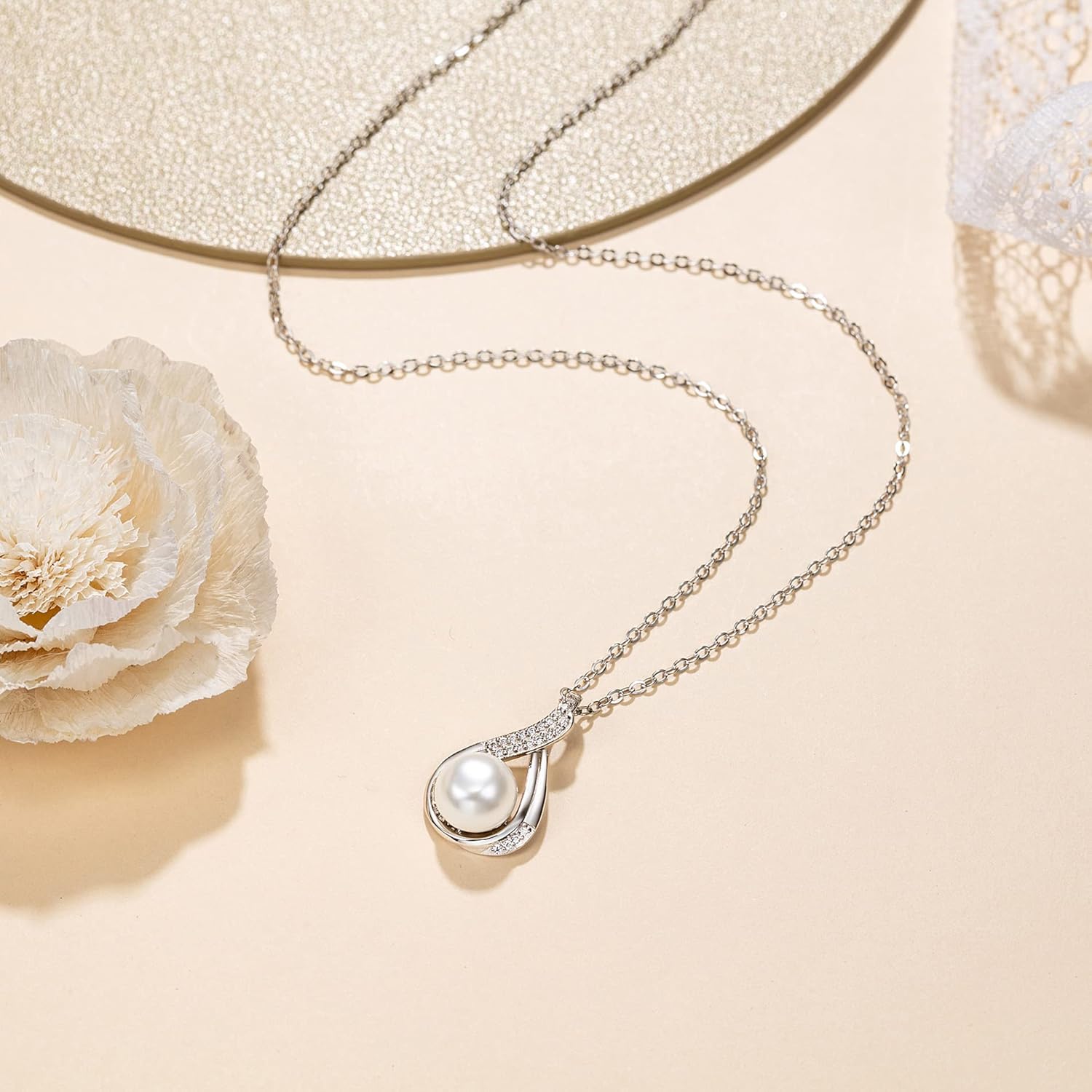 Mother of the Groom Gifts from Bride, Sterling Silver Pearl Pendant for Mother of the Groom Necklace from Bride, Wedding Gifts for Groom Gift, Thank You Gift, Mom Birthday Gifts - Image 2