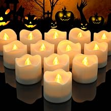 Topstone 12PCS Tea Lights with Timer,Battery Operated Tea Candles, 6H On/18H Off Cycle for Halloween, Christmas, Wedding Centerpiece Decor,Votive Candles for Table Decorations