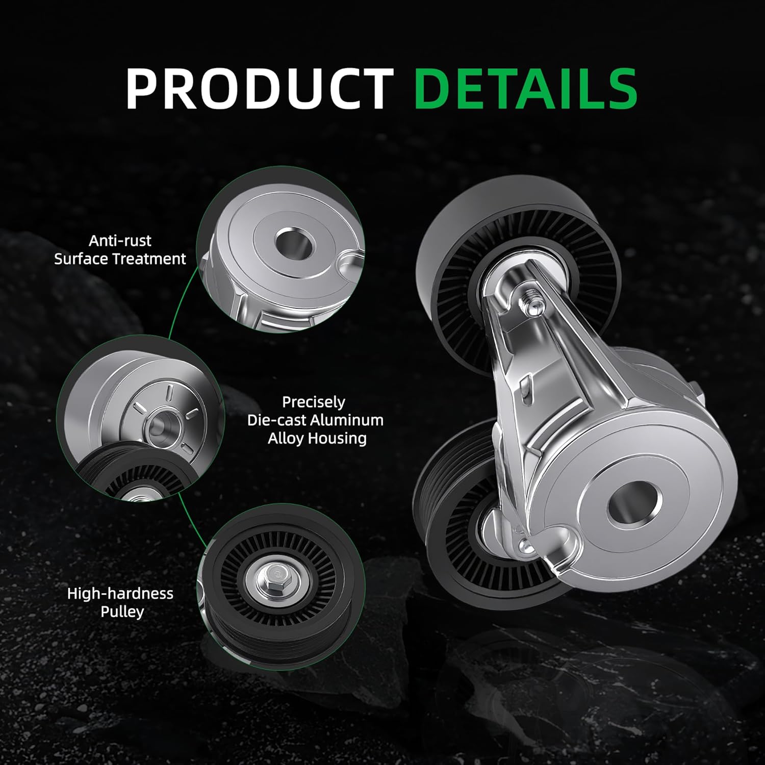 Engine Serpentine Belt Drive Kit Fit for Jeep Liberty KJ 2002-2006 V6 3.7L, Serpentine Belt Tensioner Drive Component Kit Replace OE# 39120, 38009, 419008