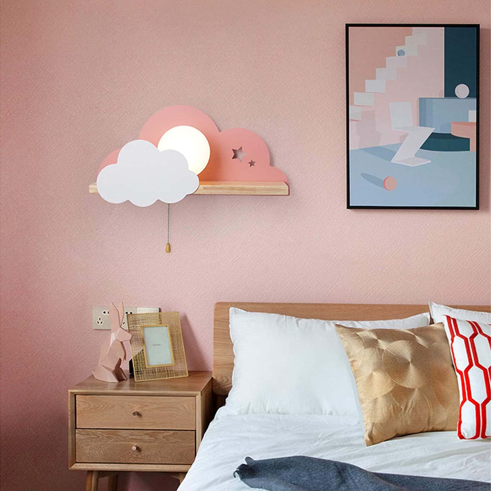 Wolk wandlamp - Babykamer lampjes - Bouclé wanddecoratie met LED-verlichting