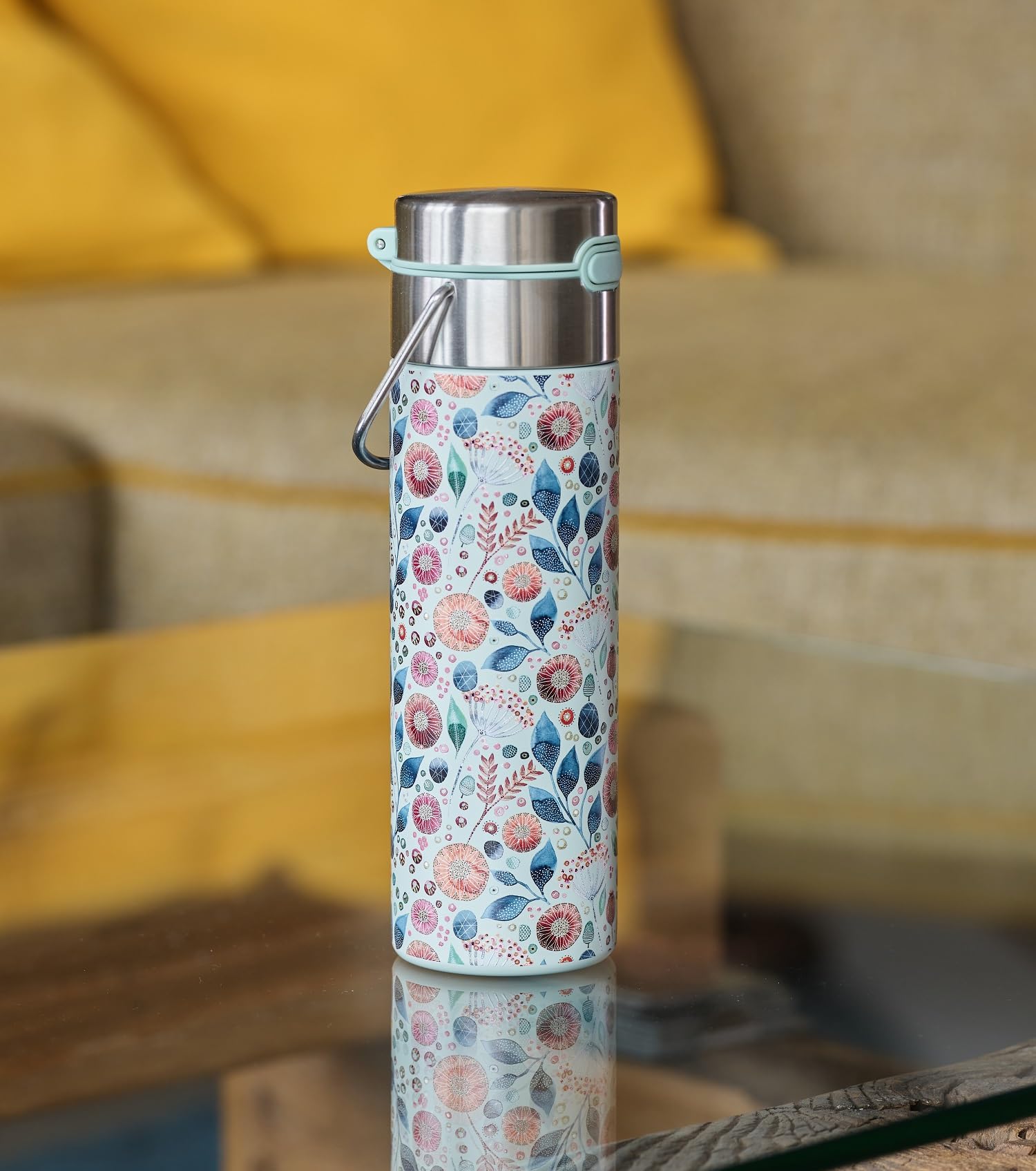 Eigenart Double-walled stainless steel bottle Linnea Flower 500ml