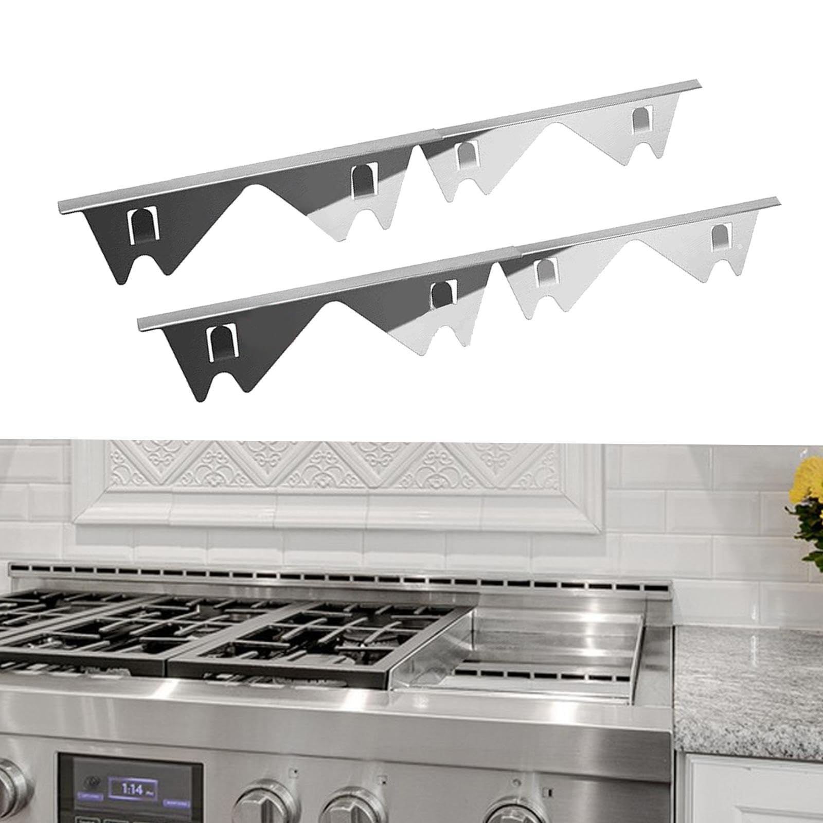 Copertura in Acciaio Inox per Piano Cottura in Cucina, 4 Pezzi