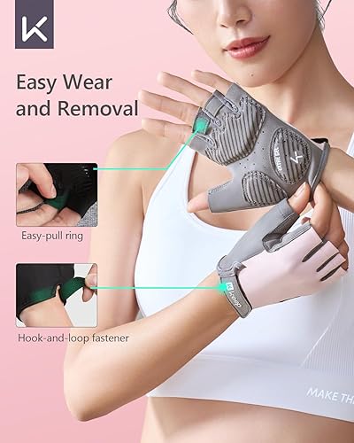 Miniatura 4 de Guantes de entrenamiento para mujeres y hombres, guantes sin dedos para levantamiento de pesas, ciclismo, entrenamiento, fitness, dominadas,