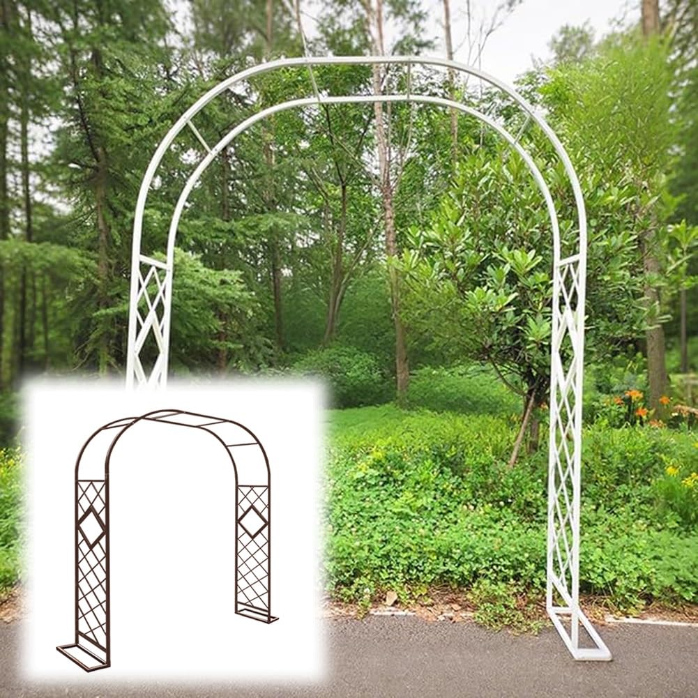 Arco nuziale per cerimoniaRobusto arco in metallo per piante rampicantiPerfetto per prato giardino vacanze e decorazioni per feste Marrone 220 x 230 cm