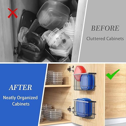 Miniatura 8 de NiHome Organizador de tapa de puerta de gabinete, paquete de 2, organizadores y almacenamiento de gabinete, diseño compacto para optimización del