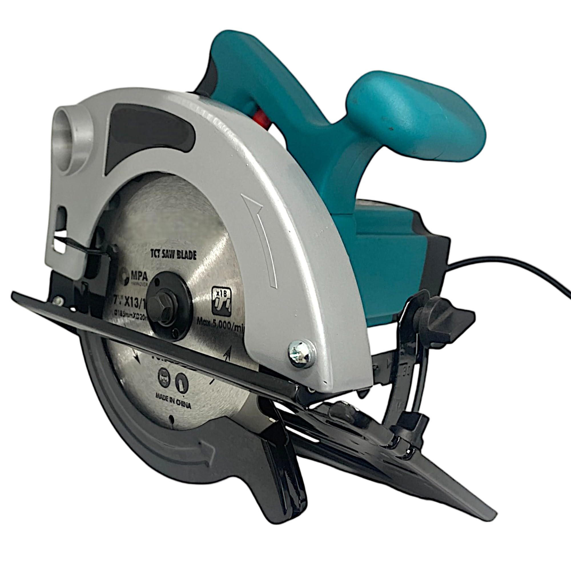 Sega Circolare 185mm 1600W a immersione profondità di Taglio Regolabile 45° (42mm) 90° (65mm) 4500 Giri/min ideale per legno, metallo morbido, piastrelle e PVC