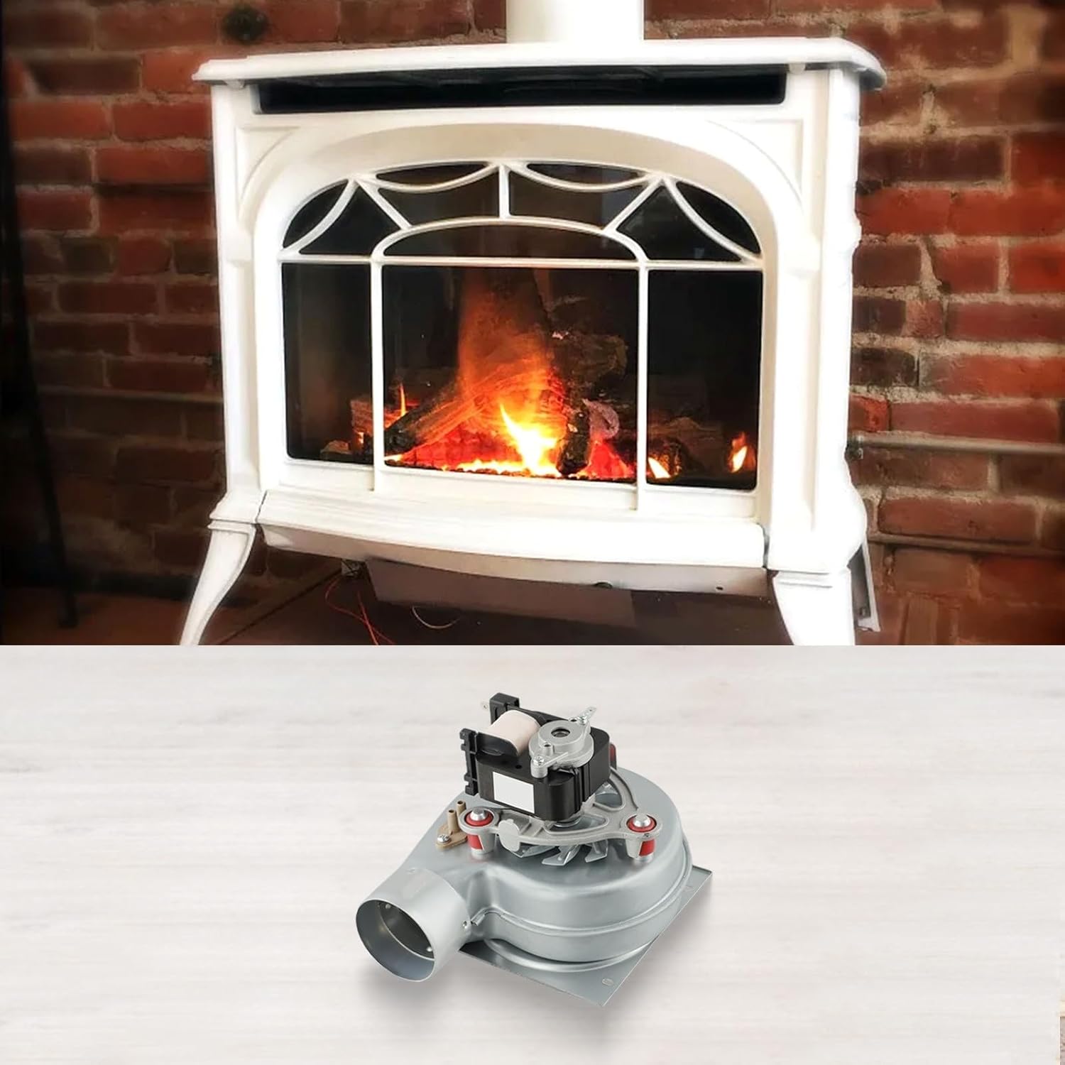 35W Wall Hanging Furnace Motor Snail Fan Assembly with Aluminum Shell High Torque Blower for Heating Fireplace Boiler Circulation Ventilation Equipment Replacement