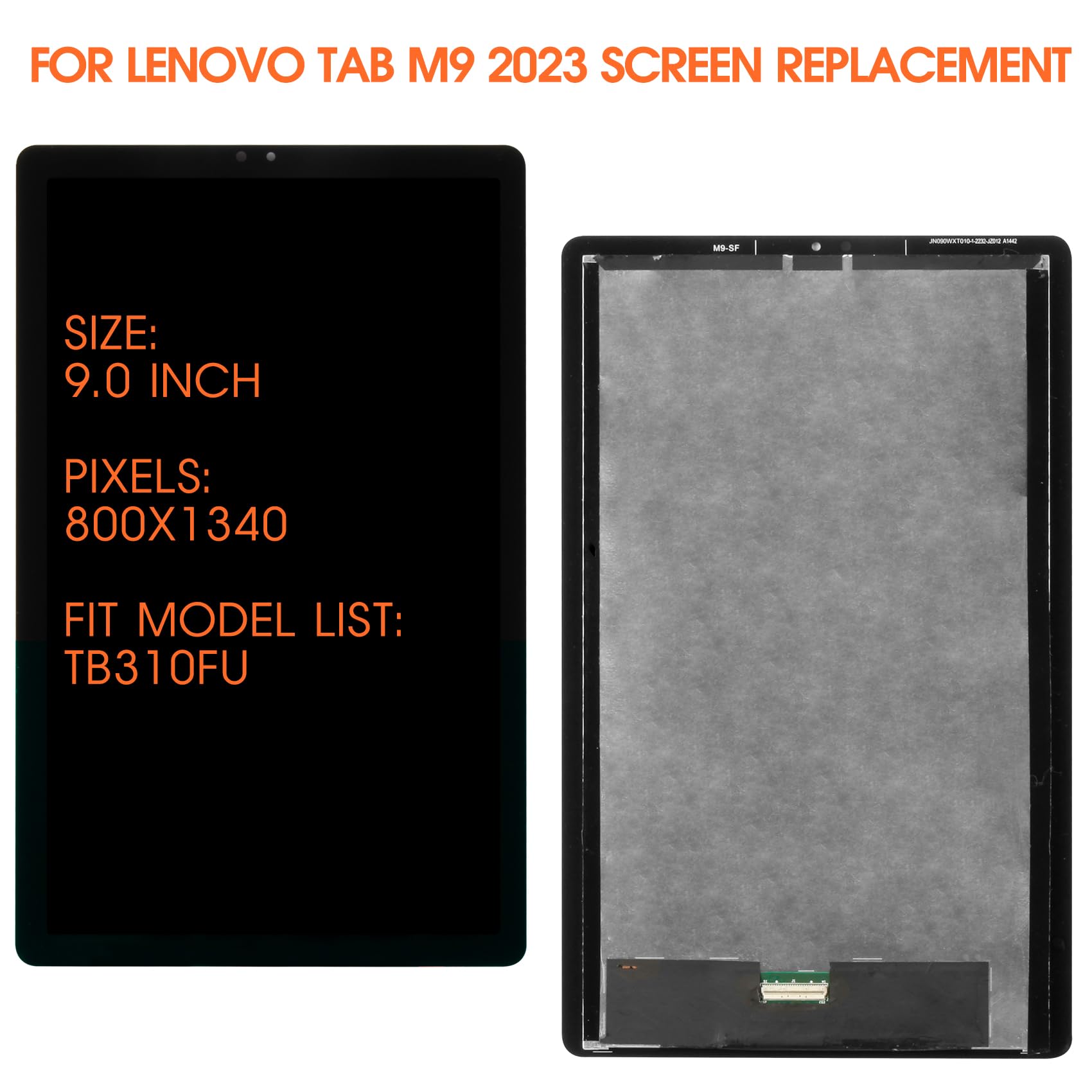 Pantalla LCD para Lenovo Tab M9 TB-310FU TB-310XU TB310XC TB310FU 9.0 Pulgadas Pantalla LCD Digitalizer Pantalla Táctil Panel de Vidrio Completa Asamblea con Herramientas, Nior