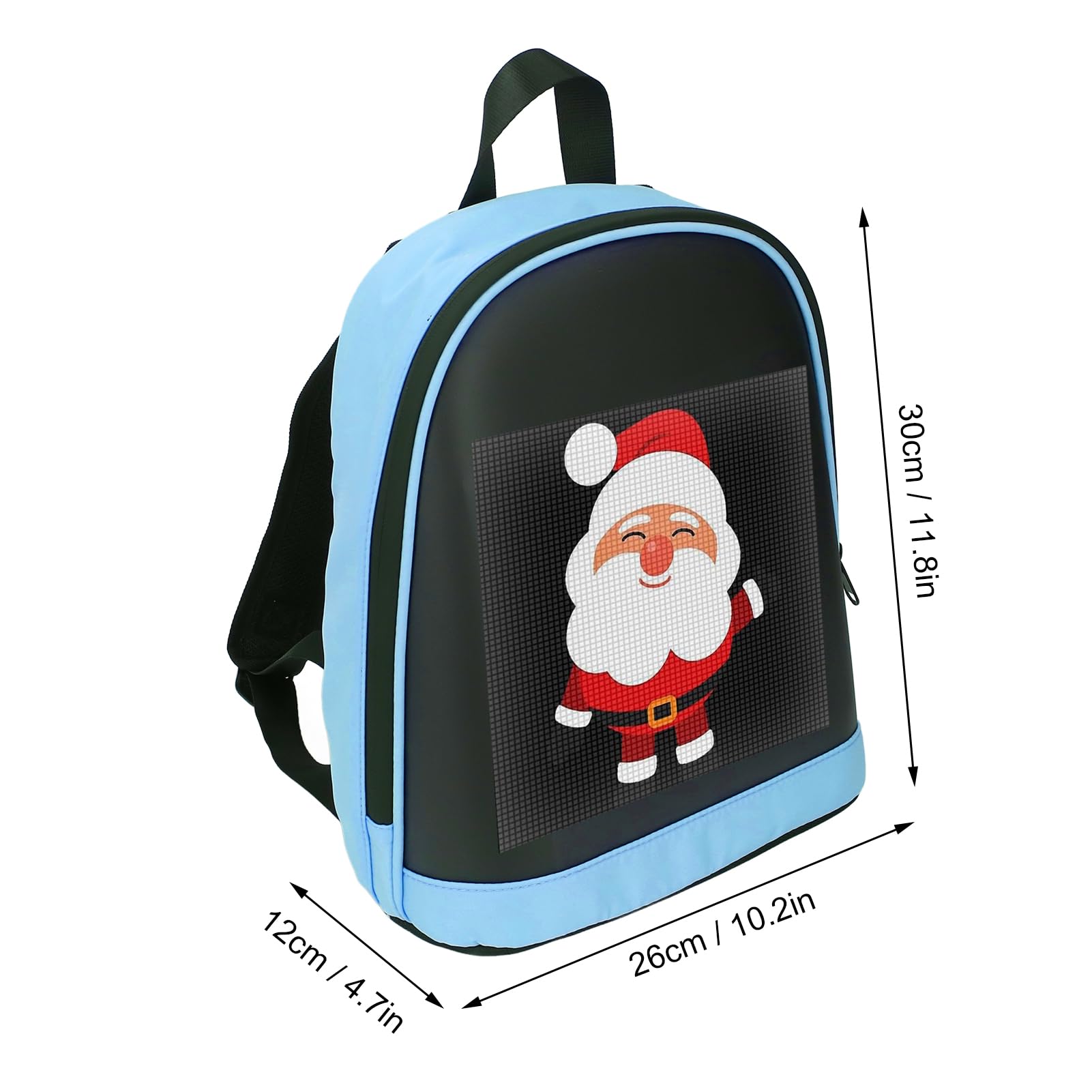 flexman LED Rucksack mit Programmierbarem Bildschirm, Programmierbarer Vollfarbbildschirm mit 64 X 64 Pixeln, Tragbarer Rucksack mit Bequemer Polsterung für Männer und Frauen