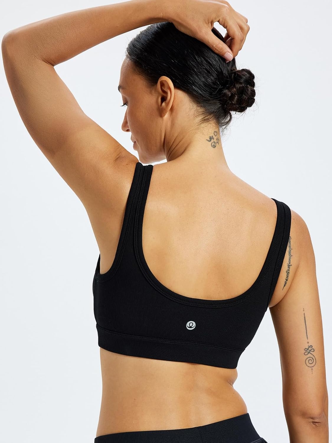 Ribbed U Back Sports Bra for Women Padded Cotton Blend Light Support Soft Yoga Bralette Moisture Wicking Cami - Image 2