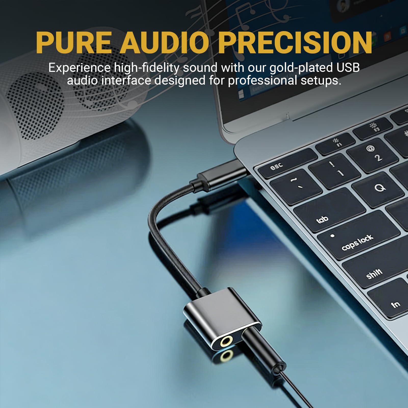 USB zu 3,5mm Klinke Audioadapter, Externe USB-Soundkarte mit Kopfhörer und Mikrofonanschluss, Plug-and-Play USB soundkarte für PC Laptop, PS4 PS5, Tragbarer USB Audio Adapter