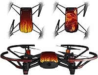 Vista 1 de Paquete de 2 calcomanías para DJI Ryze Tello Drone Fire on Black Drone no incluido