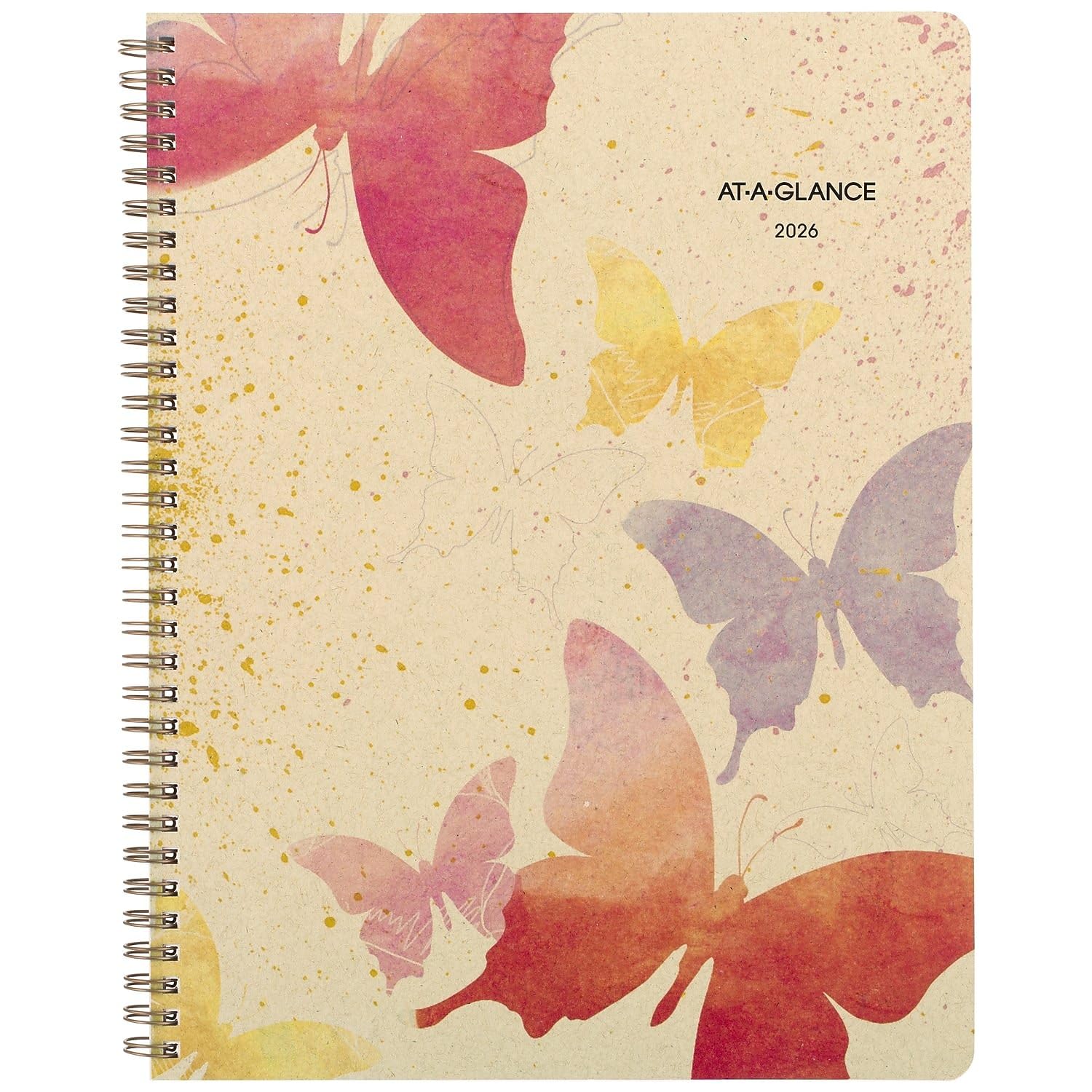 AT-A-GLANCE Agenda settimanale mensile 2026 con acquerelli 21,6 x 28 cm, copertina in carta multicolore (791-905G-26)