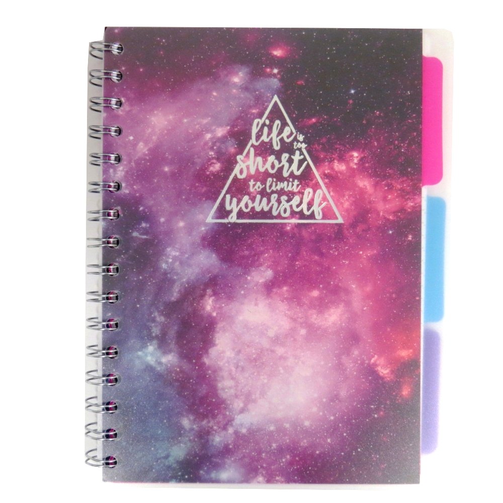 Metallic Dreams A5+ Project Notebook 200 Pages, Inspirational, Graph, Lined and Plain Pages, 3 Internal Dividers