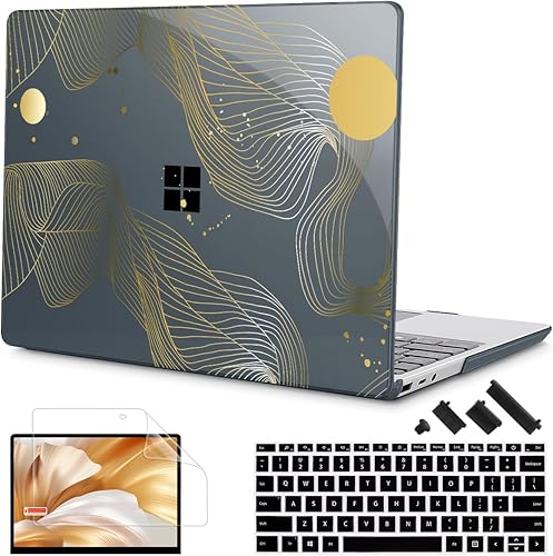 Mektron Microsoft Surface Laptop Go 21 - Funda rígida de plástico de 124 pulgadas para laptop 2022-2020 lanzamientos modelo 19432013 con protector