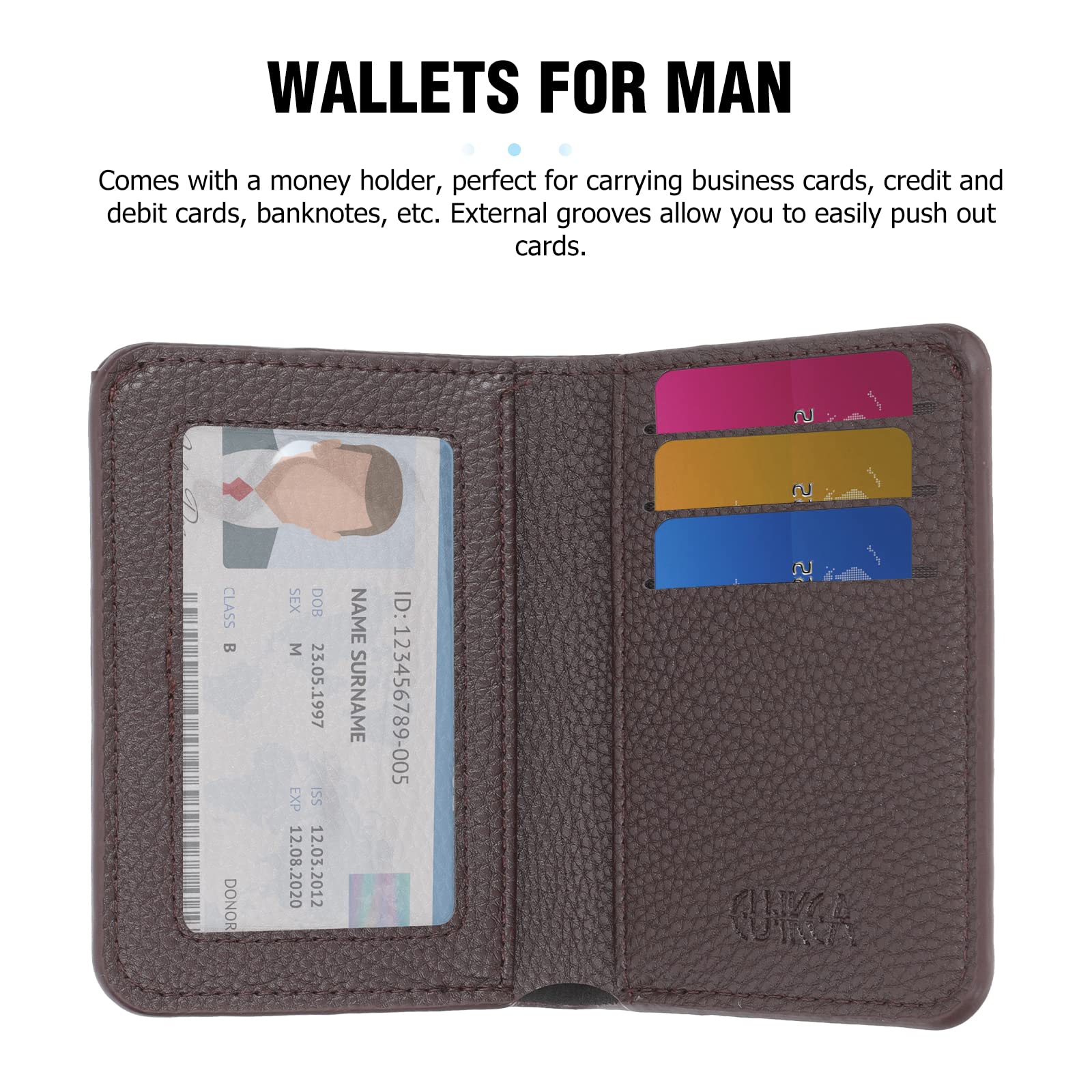 Petit Portefeuille à Deux Volets En Polyuréthane Pour Pièces De Monnaie