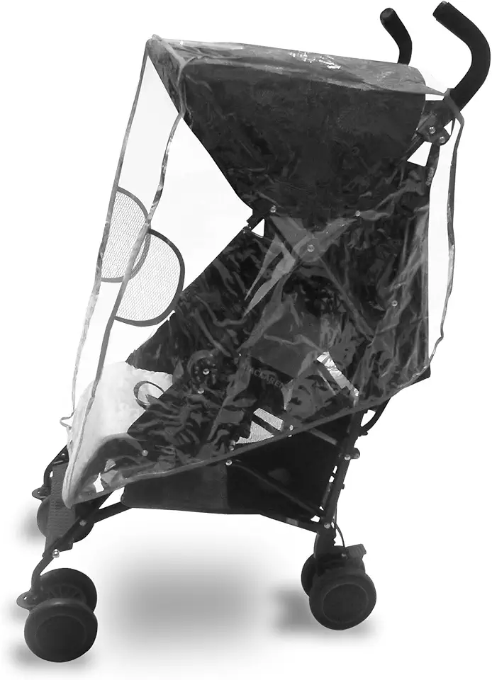 Capa de Chuva para Carrinho de Bebê, Clingo, Preto, Tamanho único