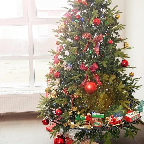Miniatura 5 de Deekin Christmas Train Set Under The Christmas Tree - Electric Xmas Tree Decoration & Gift, Elevated Train with Locomotive Santa Claus Snowman for