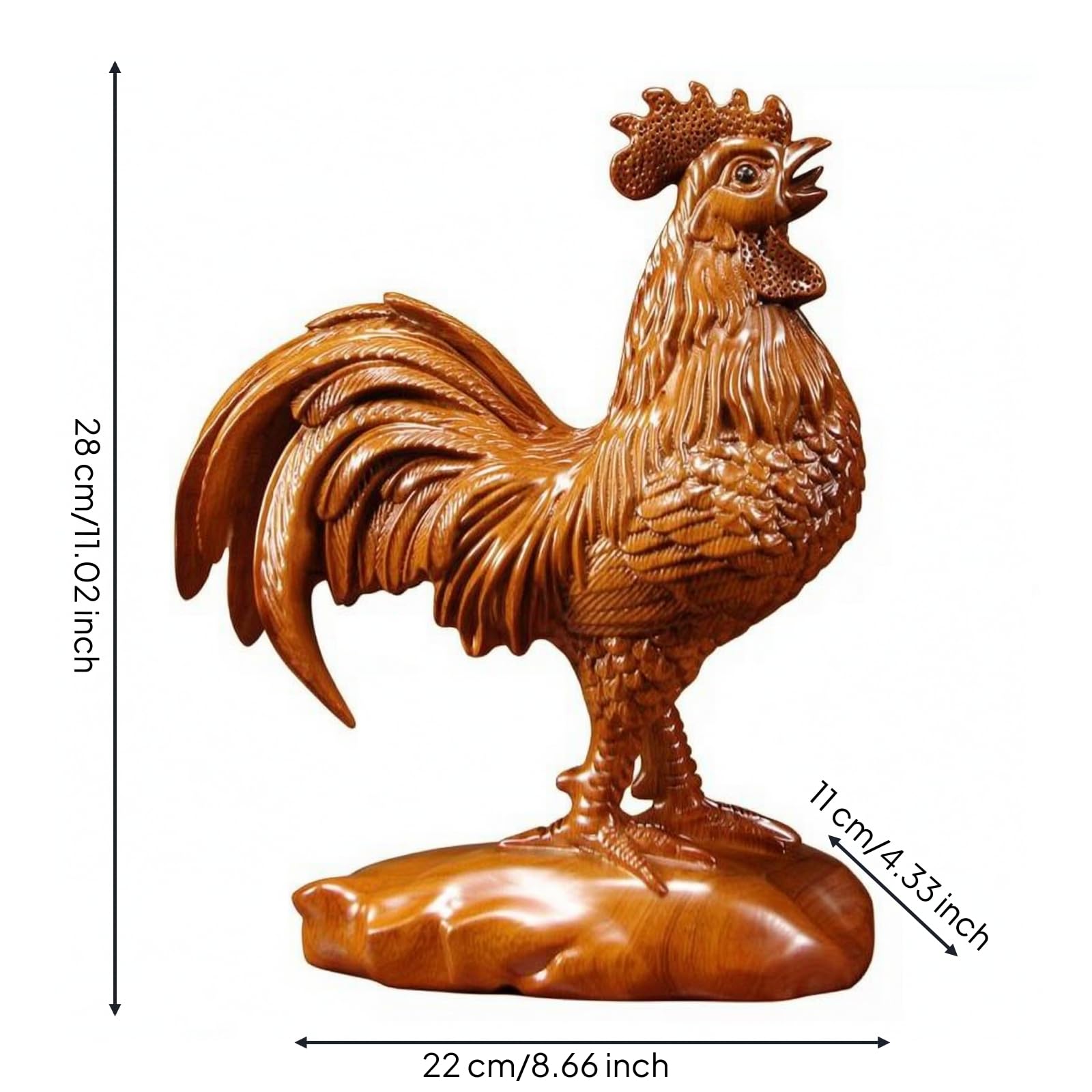MagiDeal Figura Tallada Tallado a Mano | Estilo Chino, Escultura, coración, para Recibidor, 28CM