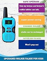 Vista 2 de 2 piezas de walkie talkies para niños: juguetes al aire libre para niños de 3, 4, 5, 6, 7, 8, 9, 10, 11, 12 años, regalos de cumpleaños para niños