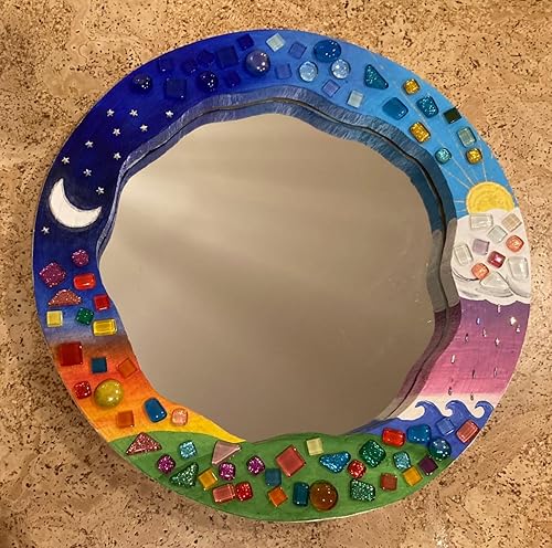 Miniatura 10 de Azulejos de mosaico de cristal irregulares de 17.64 oz de colores mixtos, pequeños mosaicos de bricolaje para niños, manualidades de cristal hechas