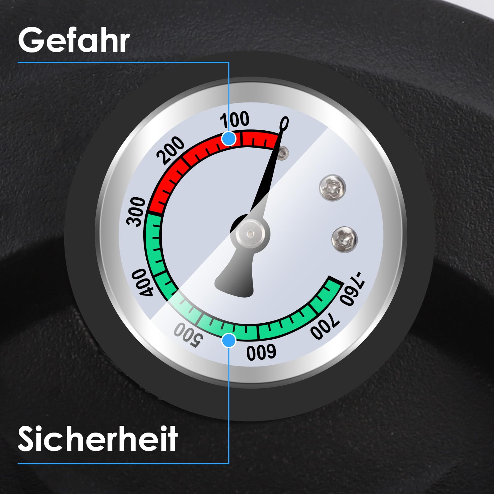 2er-Set 8" Saugheber mit Manometer, Glassauger Tragkraft Max. 200KG, Vakuum Fliesenheber mit Tragbarer Werkzeugkasten, für Glas, Fliesen, Marmor, Blau