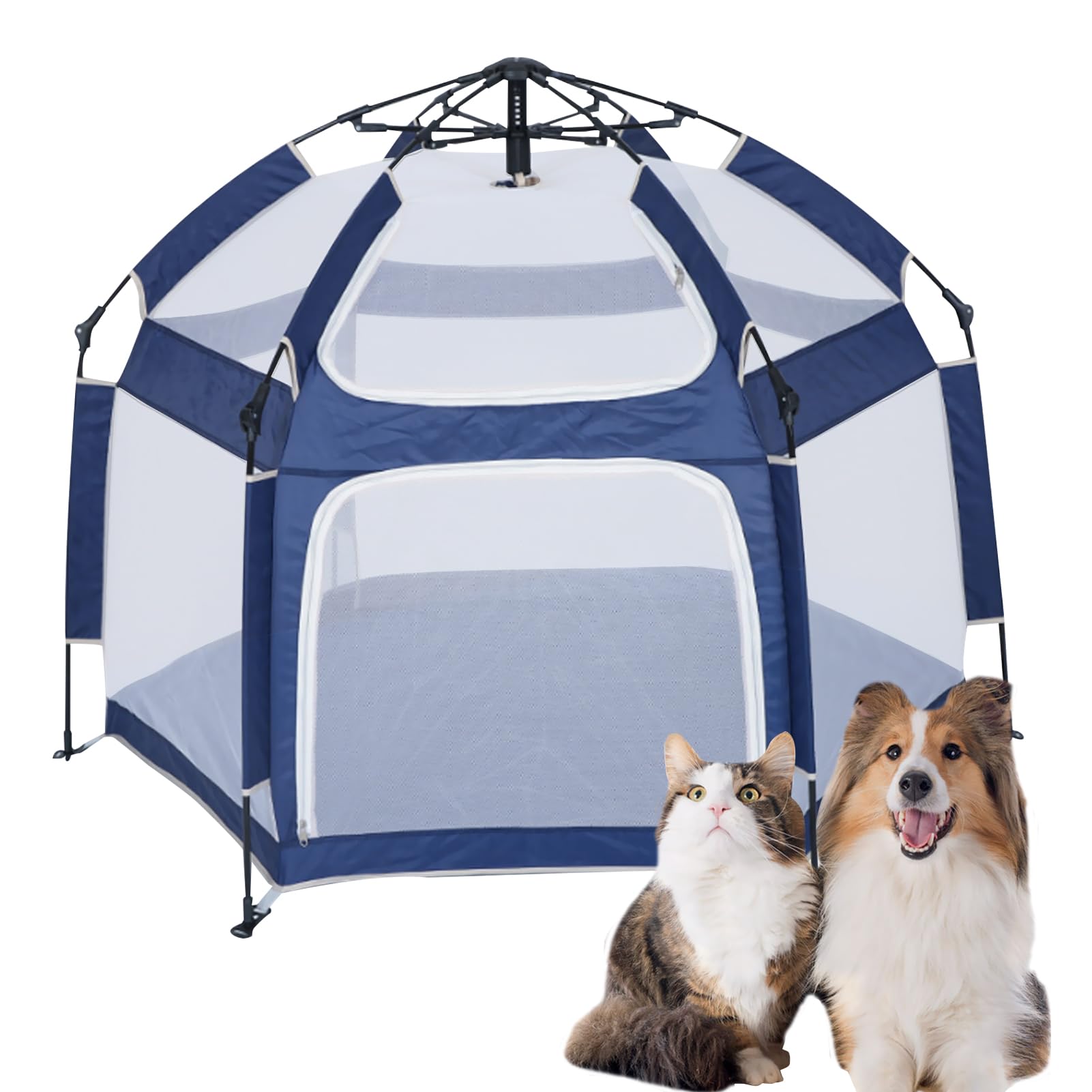 Portable Large Folding Pet Pen, Dog Crate, Cat Maternity Home, Resting Enclosure, Create a Wonderful Room for Your Pets (120H*150W*150L CM) Blue