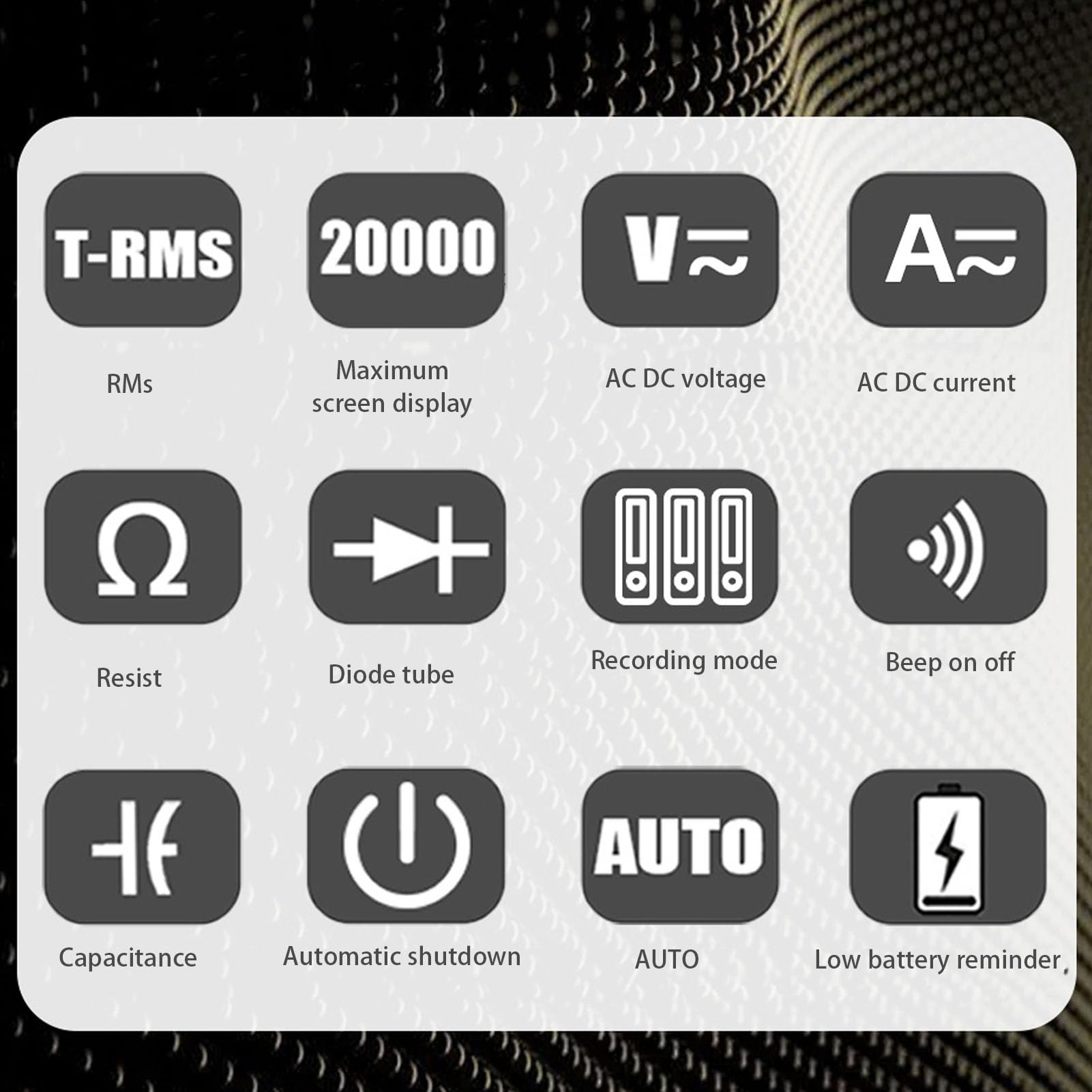 Yctze Multimetro Digitale Intelligente con Schermo a Colori TFT da 3,2 Pollici, Tester di Tensione CA CC, Resistore con Risoluzione 20000 Conteggi, Temperatura, capacità, Diodi, Misuratore di