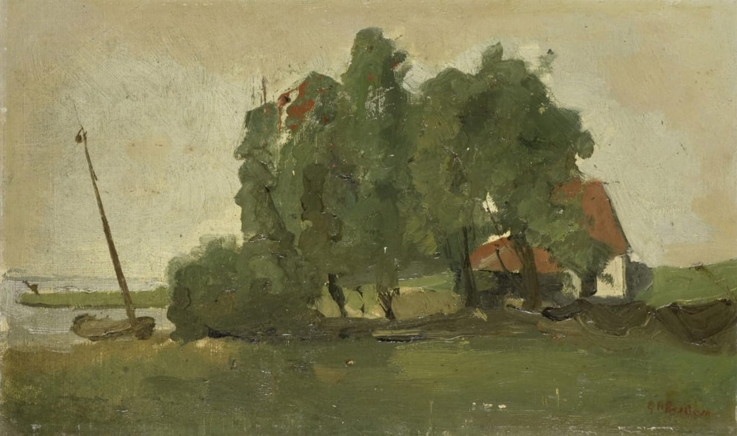 HRJUBWREE Vintage Poster Photo Wall Print Mural Artwork Farmstead by George Hendrik Breitner Art Prints Painting for Home Decor 60x90cm
