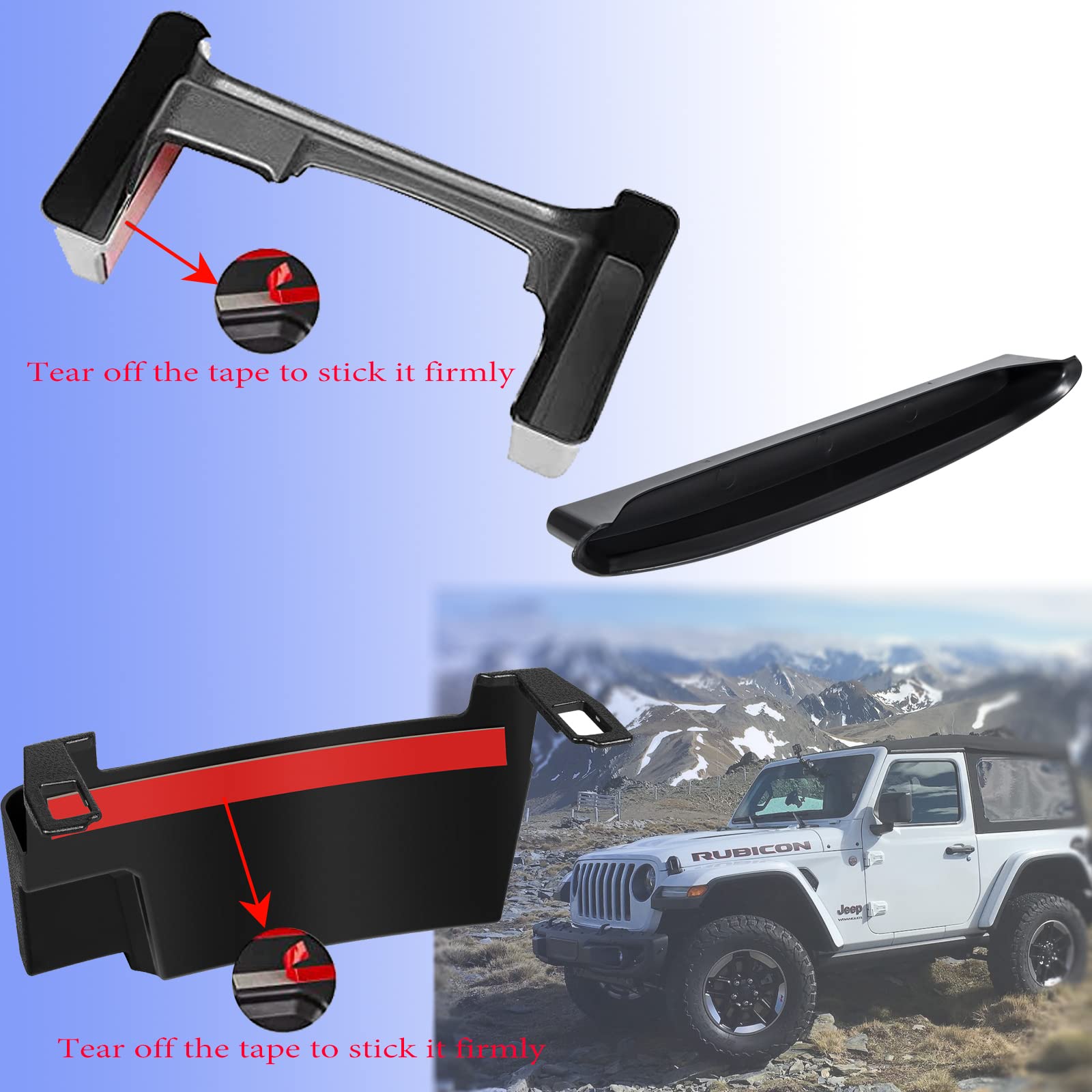 Organizer do przechowywania podłokietnika do Jeep Wrangler JL/JLU 2018-2022 Gladiator JT 2020-2022, 3 sztuki