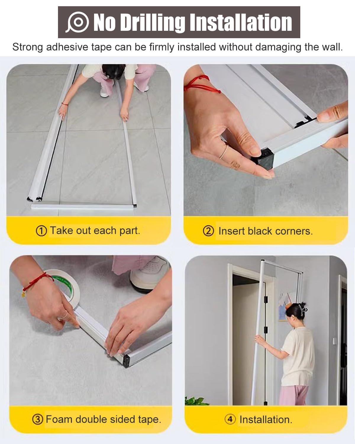 ZIMGOD Concertina Door No-drill Folding Gate Sliding Doors, Accordion Style Screen Door Partition, White Foldable Dividing Gate For Kitchen Shower Wardrobe, Customizable(195x210cm (76.8x82.7in - View #3