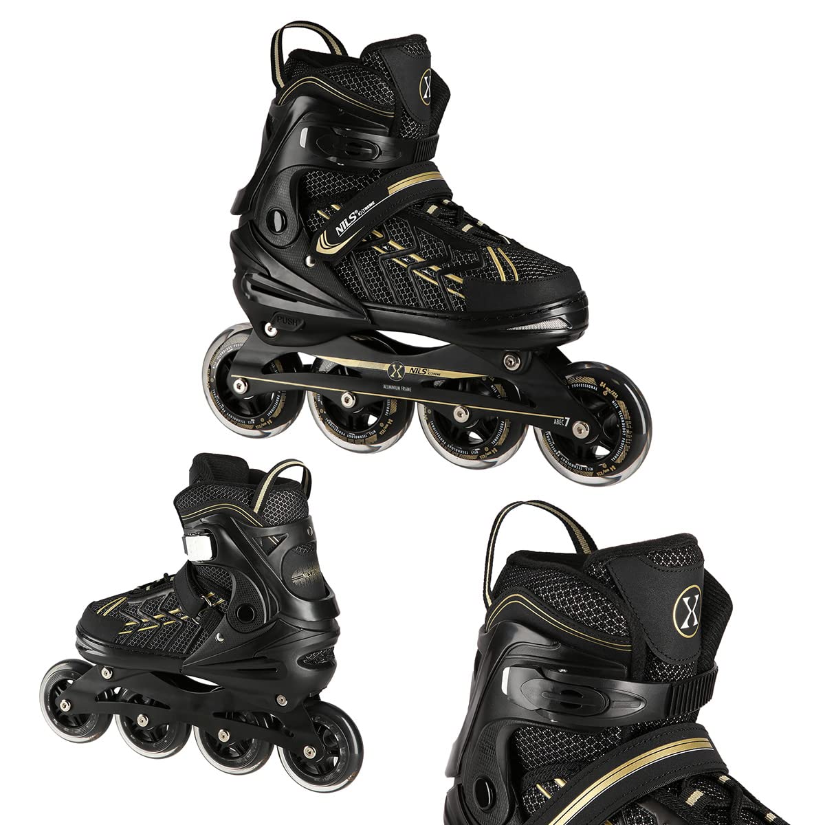 Nils Rollers en ligne ABEC7 - Pour homme et femme - Taille réglable