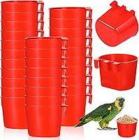 Vista 1 de 30 tazas de jaula para pájaros, dispensador de agua para pájaros, dispensador de agua para colgar codorniz, plato de riego de plástico