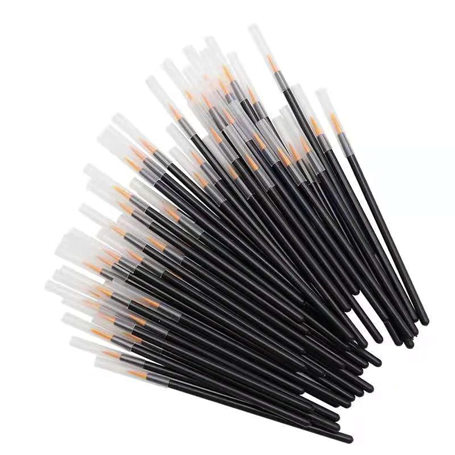 50Pcs  Disposable Eyeliner Brush Applicator Cosmetic Eye Wands Eye liner Applicators Makeup Tool Best Belong (Yellow Brush) : Beauty & Personal Care
