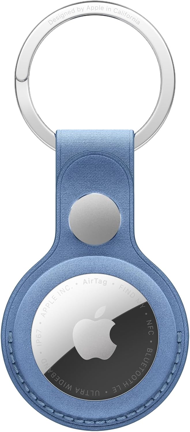 Apple AirTag FineWoven Key Ring - Wildflower Blue | Durable microtwill, Made from 68 percent post-consumer recycled content