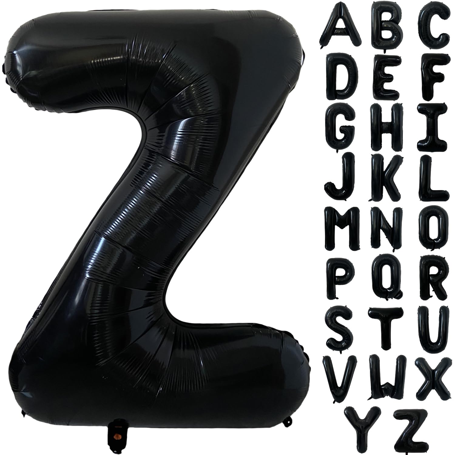 Black Alphabet Balloon Large Mylar Foil Helium Letter Balloons 40 Inch Black Balloons Alphabet Letters for Birthday Bridal Shower Anniversary Decorations (Letter Z) — image 1