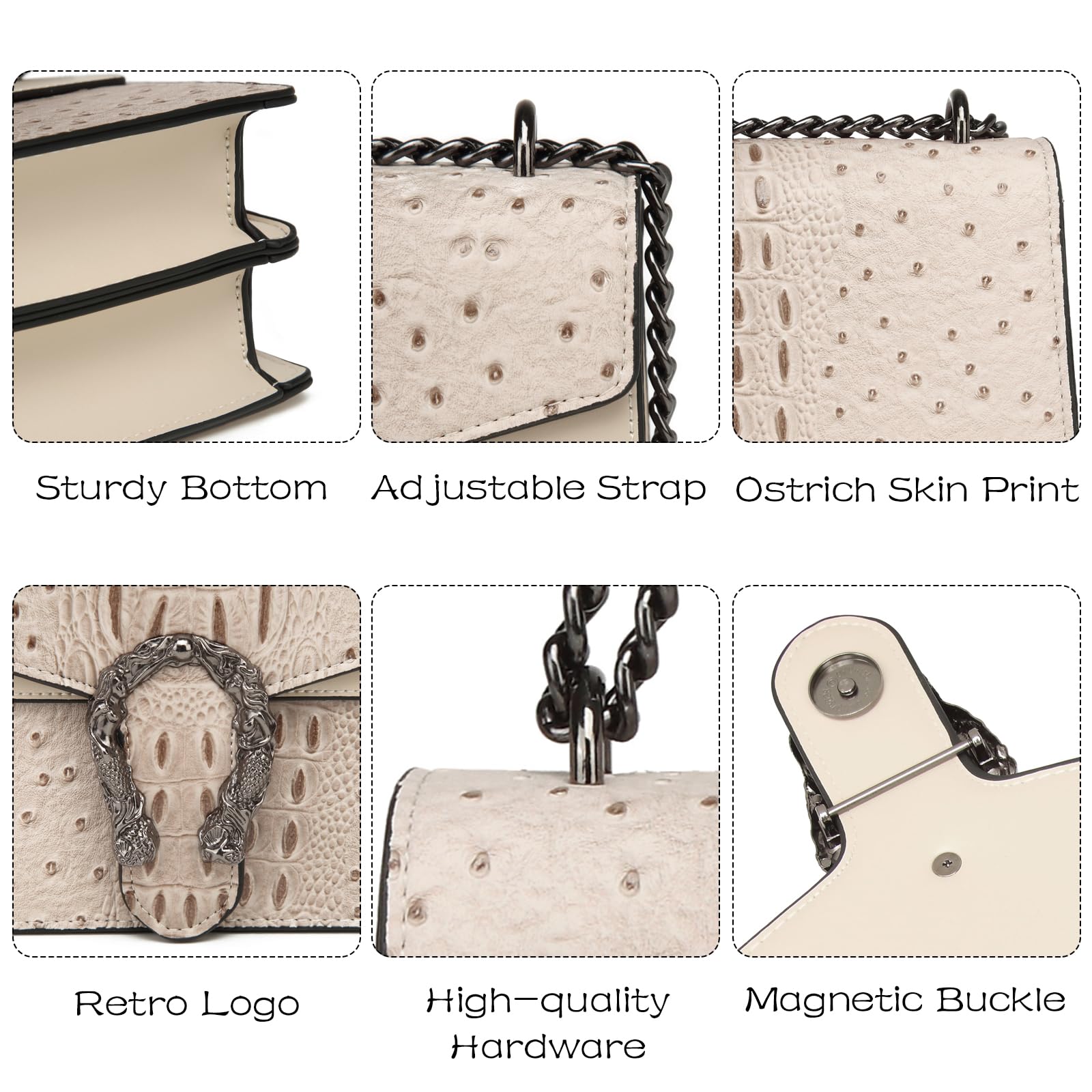 MYHOZEE Crossbody Bags for Women - Snake Printed Clutch Purses Leather Chain Shoulder Bags Evening Handbags