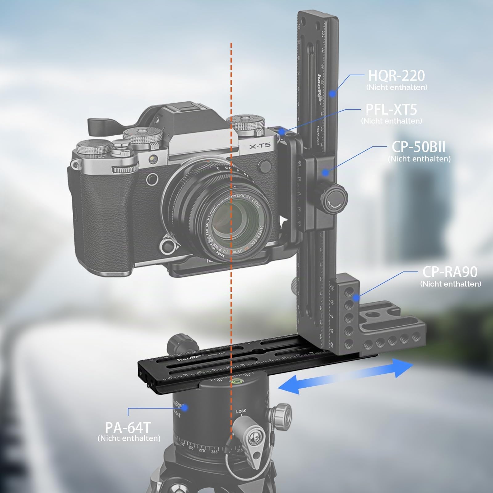 Haoge HQR-160 160 mm Mehrzweck-Verlängerungsschiene, lange Schnellspannung, Schiebeplatte für Kamerastativ, Kugelkopf-Klemme, passend für RRS Benro Arca Swiss Sunwayfoto