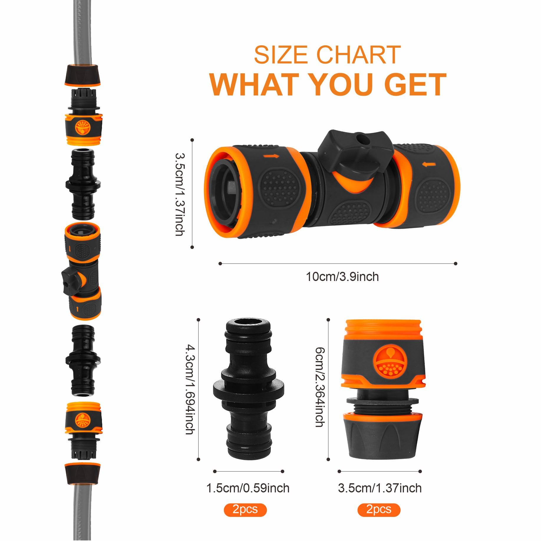 ZSYIULIA Quick Release Hose Connector with Switch Valve Quick Connection in Line Water Shut Off Valve Fitting for Garden Hoses Watering Systems Outdoor Taps - Image 2