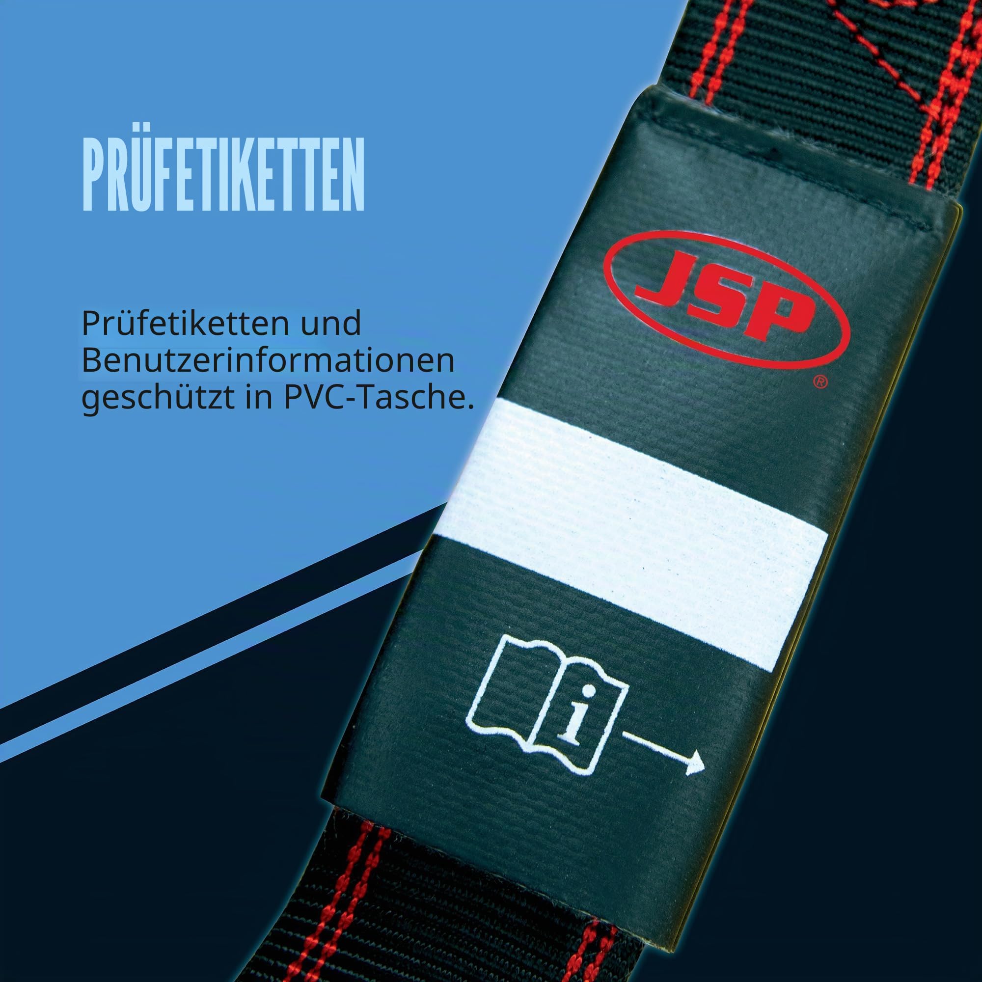 JSP SPARTAN Fallschutzset - Schwarz - Einheitsgröße - Höhensicherung - Auffanggurt und Verbindungsmittel - Für Gerüstbau, Dacharbeiten, Wartung und Höhenplattformen - EN 355 & EN 361
